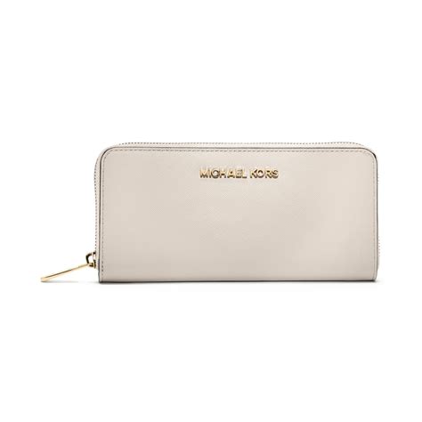 michael kors zip all around continental white wallet|Michael Kors small zip wallet.